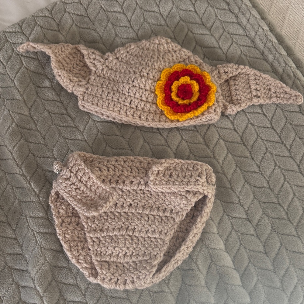 Dobby Harry Potter Crochet Baby Hat and Diaper Cover Set